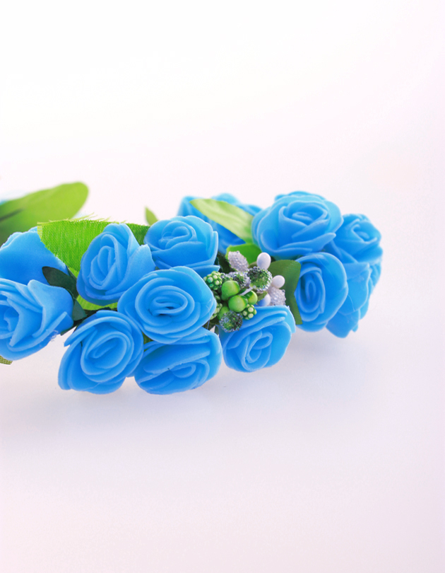 Rochelle Floral Crown in Ocean Blue